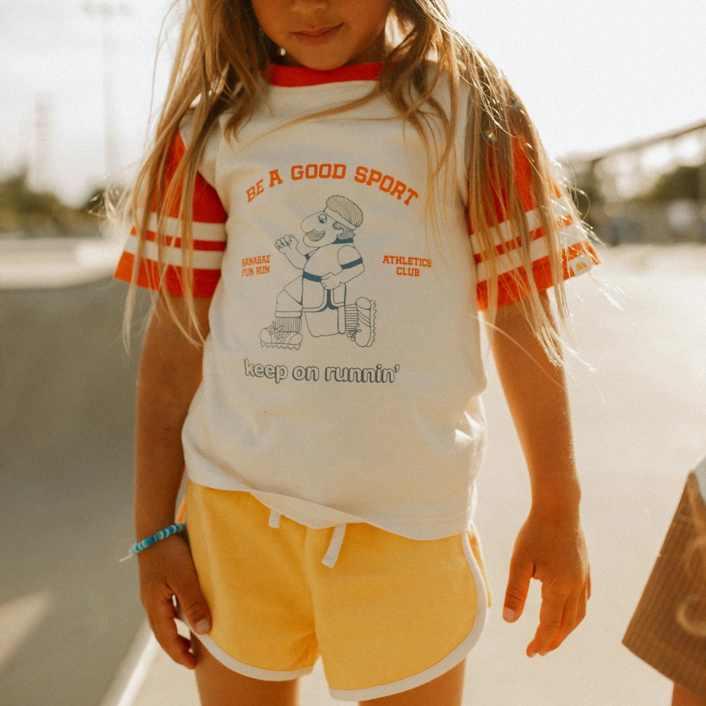 Keep On Running Kids Sports Tee - Poppy