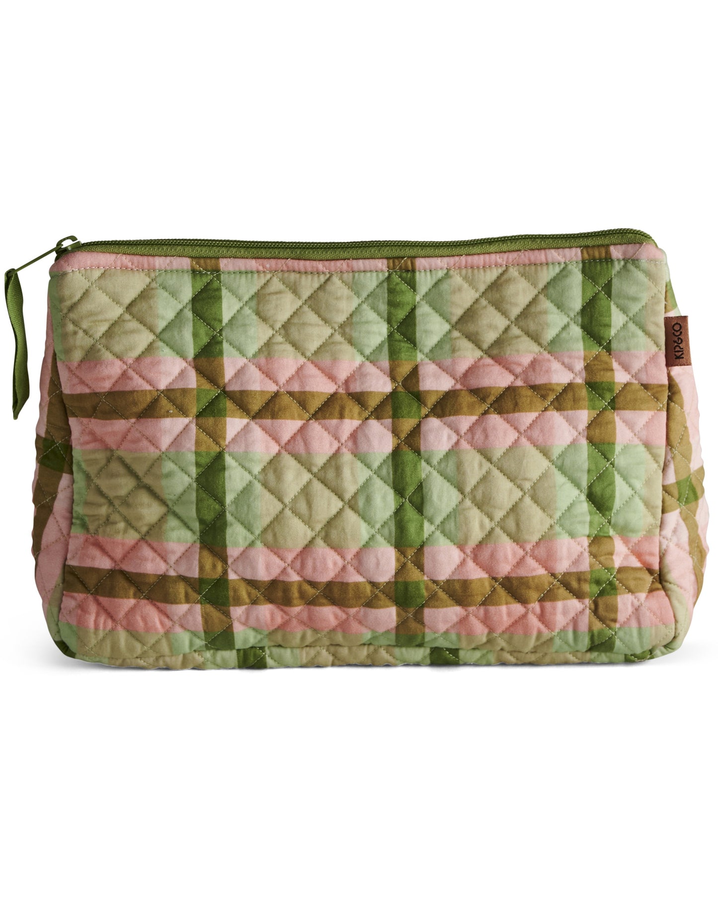 Pistachio Tartan Quilted Cotton Toiletry Purse One Size