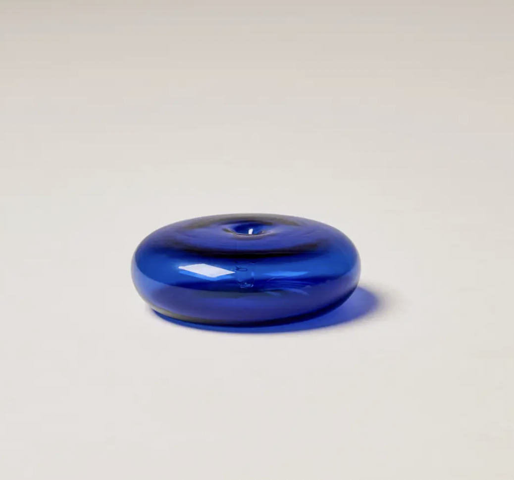 Glass Vessel Incense Holder - Cobalt