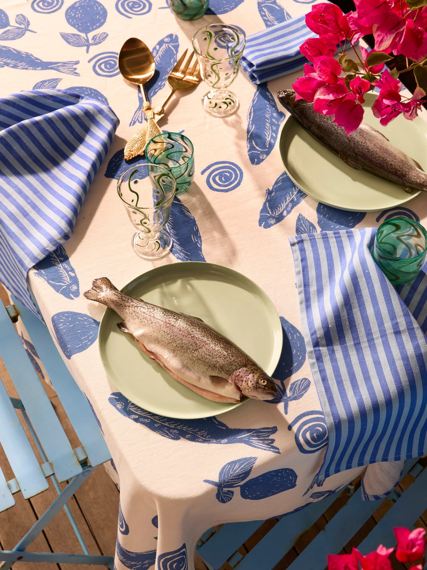 Sardines Blue Tablecloth