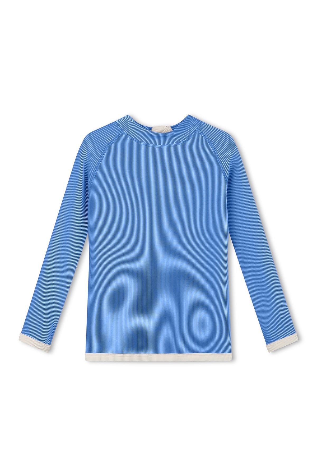 Mini Stripe Rib Rashie- Sky Blue