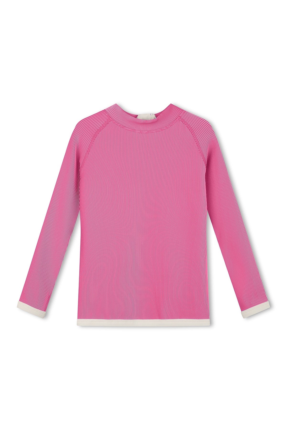 Mini Stripe Rib Rashie- Shell Pink