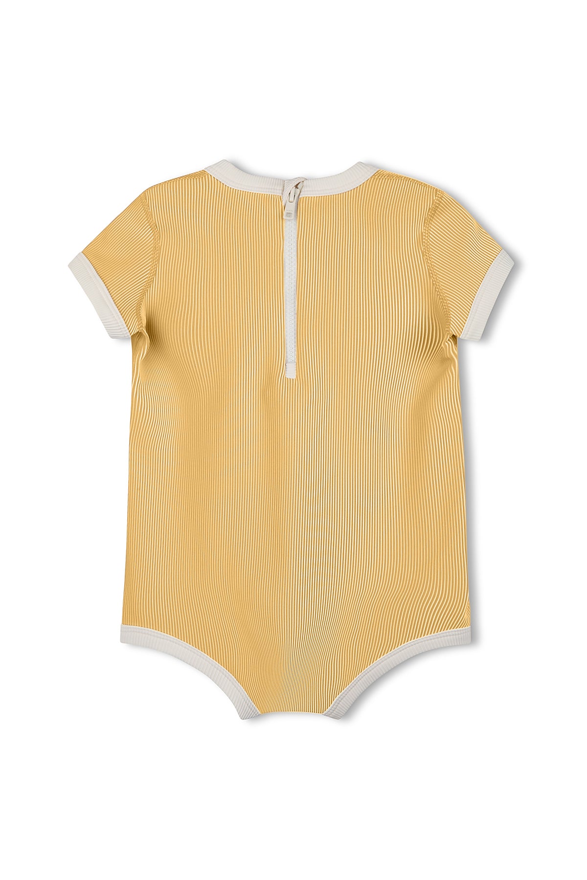 Mini Stripe Rib Infant Onesie- Marigold