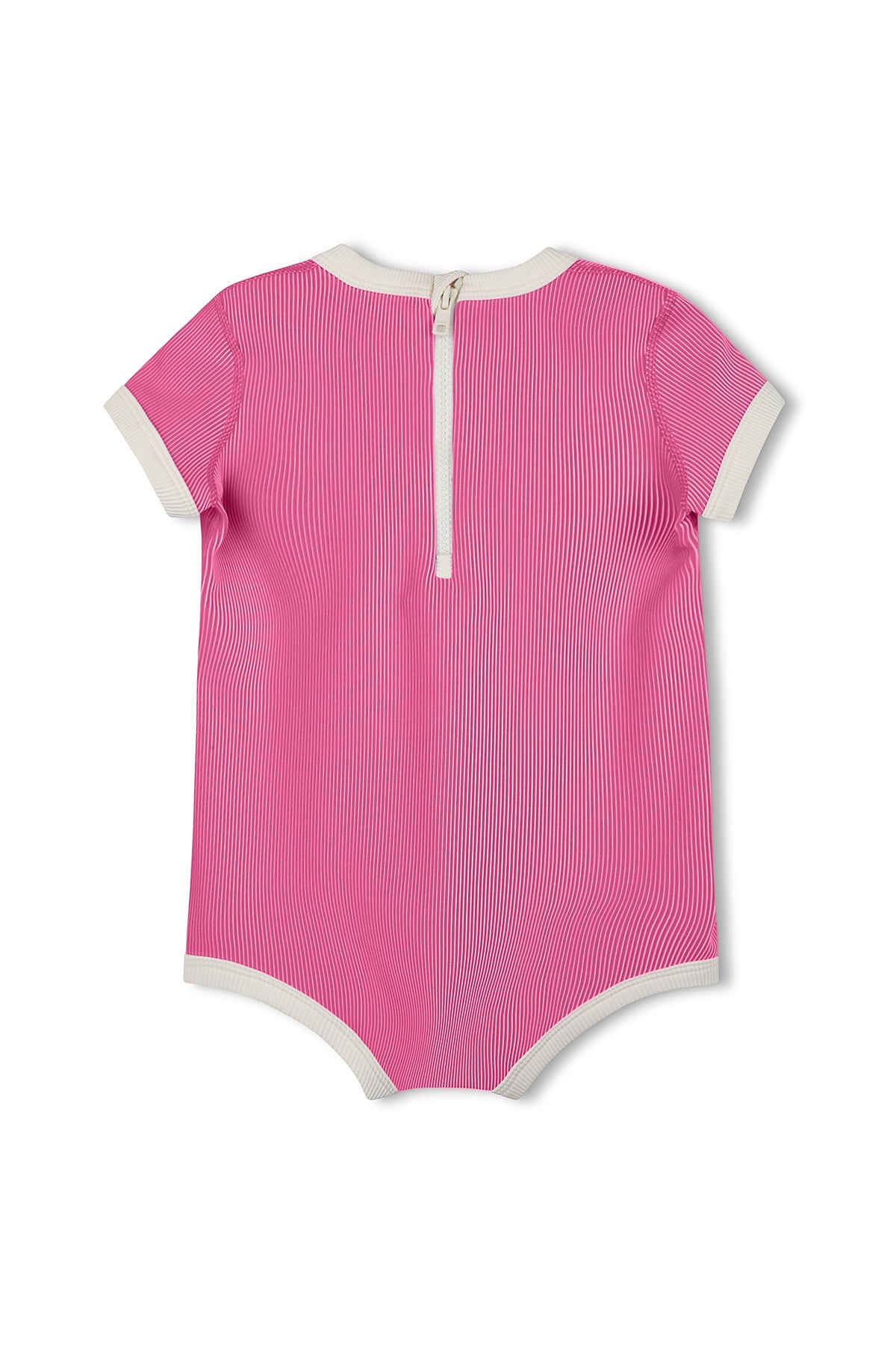 Mini Stripe Rib Infant Onesie- Shell Pink