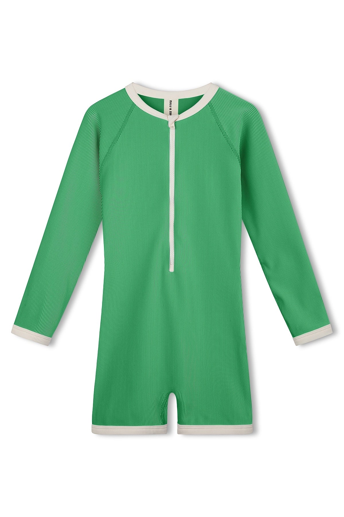 Mini Stripe Rib Surf Suit- Parrot Green