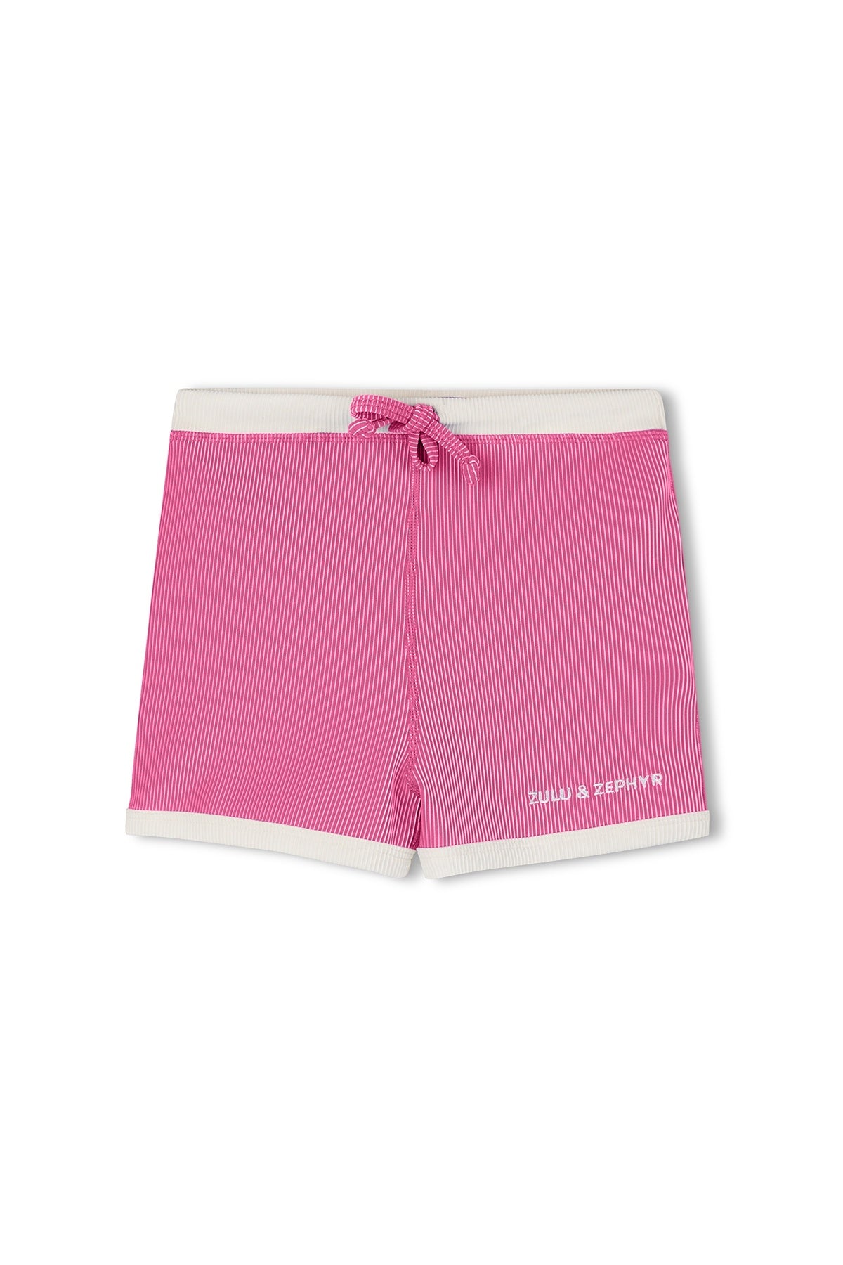 Mini Stripe Rib Surf Short- Shell Pink