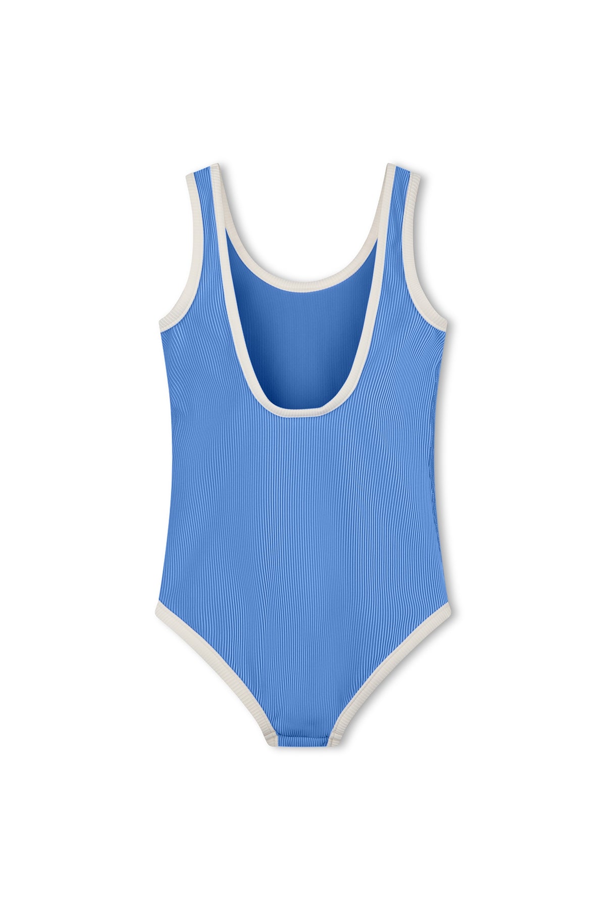 Mini Stripe Rib Scoop One Piece- Sky Blue