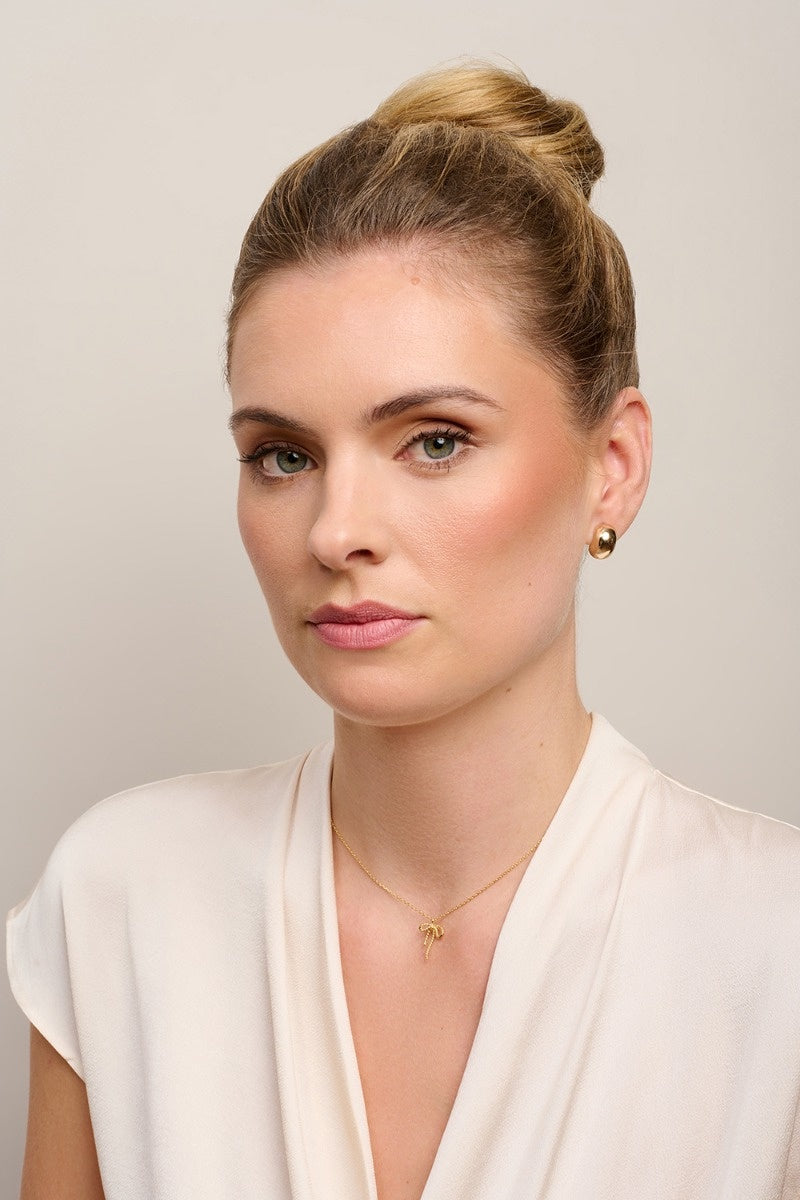 Gold Rope Bow Necklace