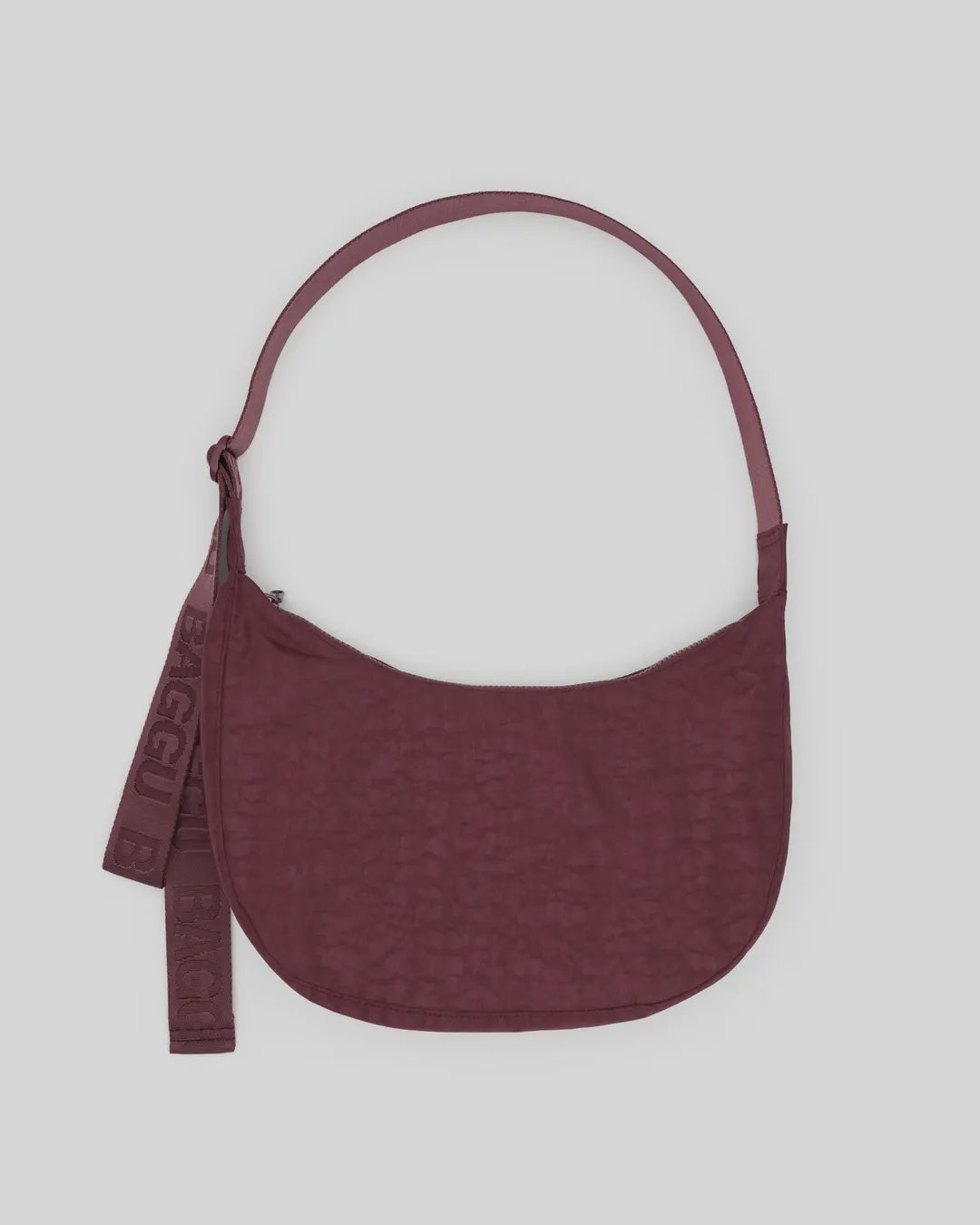 Medium Nylon Crescent Bag - Mahogany
