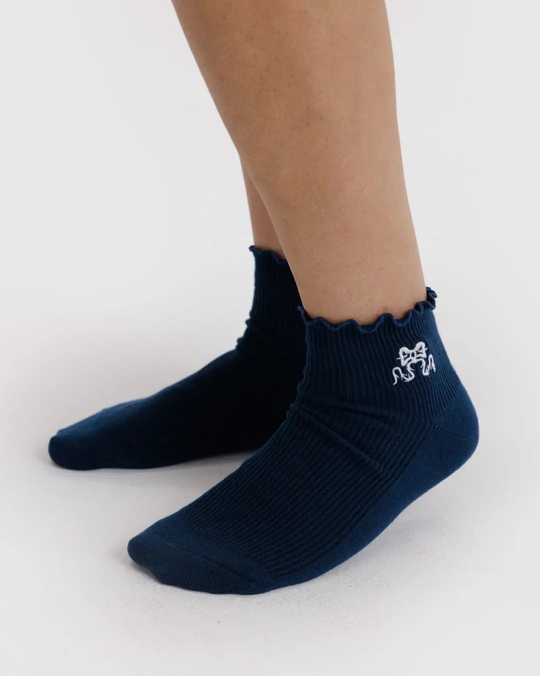 Lettuce Edge Sock Set of 2 - Mahogany & Navy  Icons