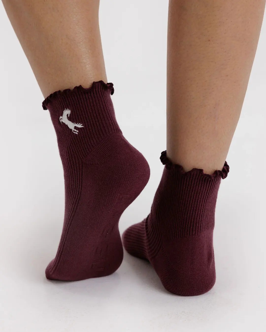 Lettuce Edge Sock Set of 2 - Mahogany & Navy  Icons