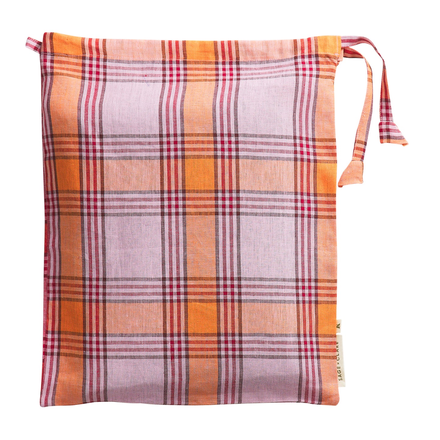 Isla Linen Pillowcase Set- Vivid Coral Standard