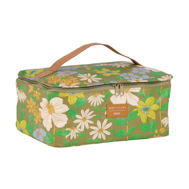 Toiletry Stash Bag Sage x Clare & Kollab Floria