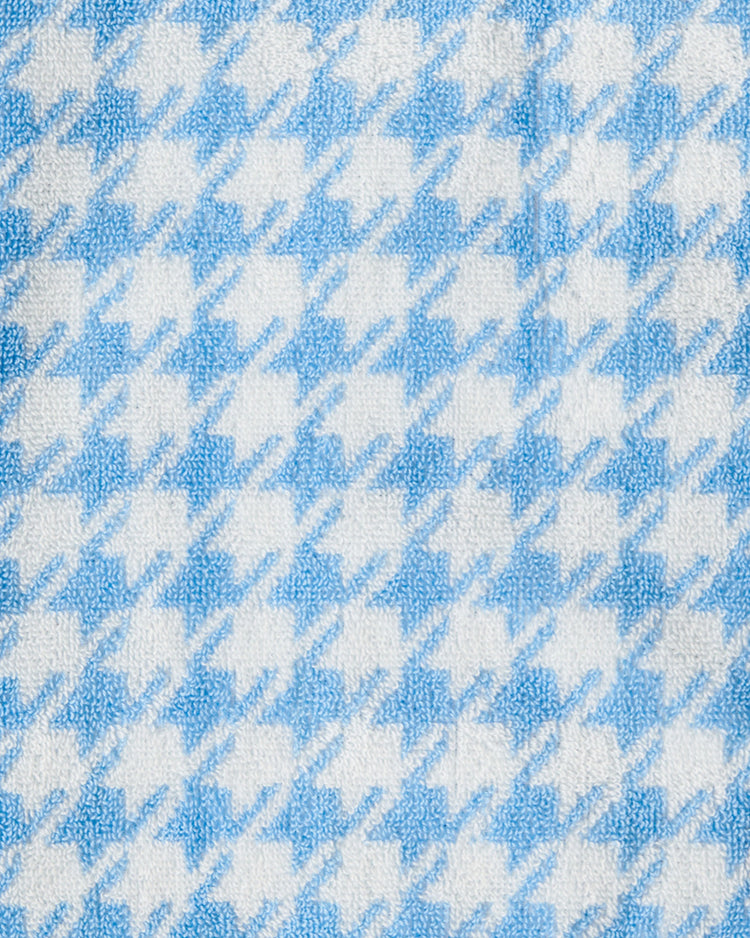 Houndstooth Blue Terry Baby Towel One Size
