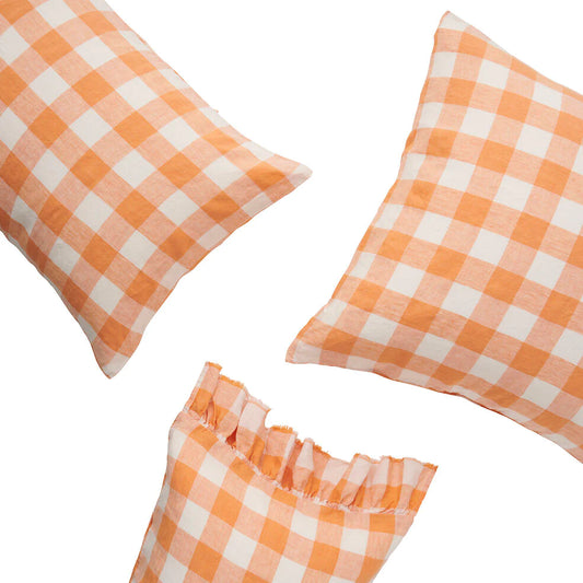 Peaches & Cream Ruffle Pillowcase Set