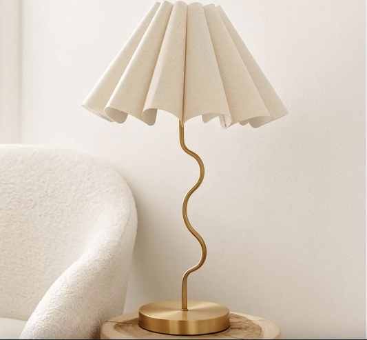 Cora Table Lamp- Gold/Beige
