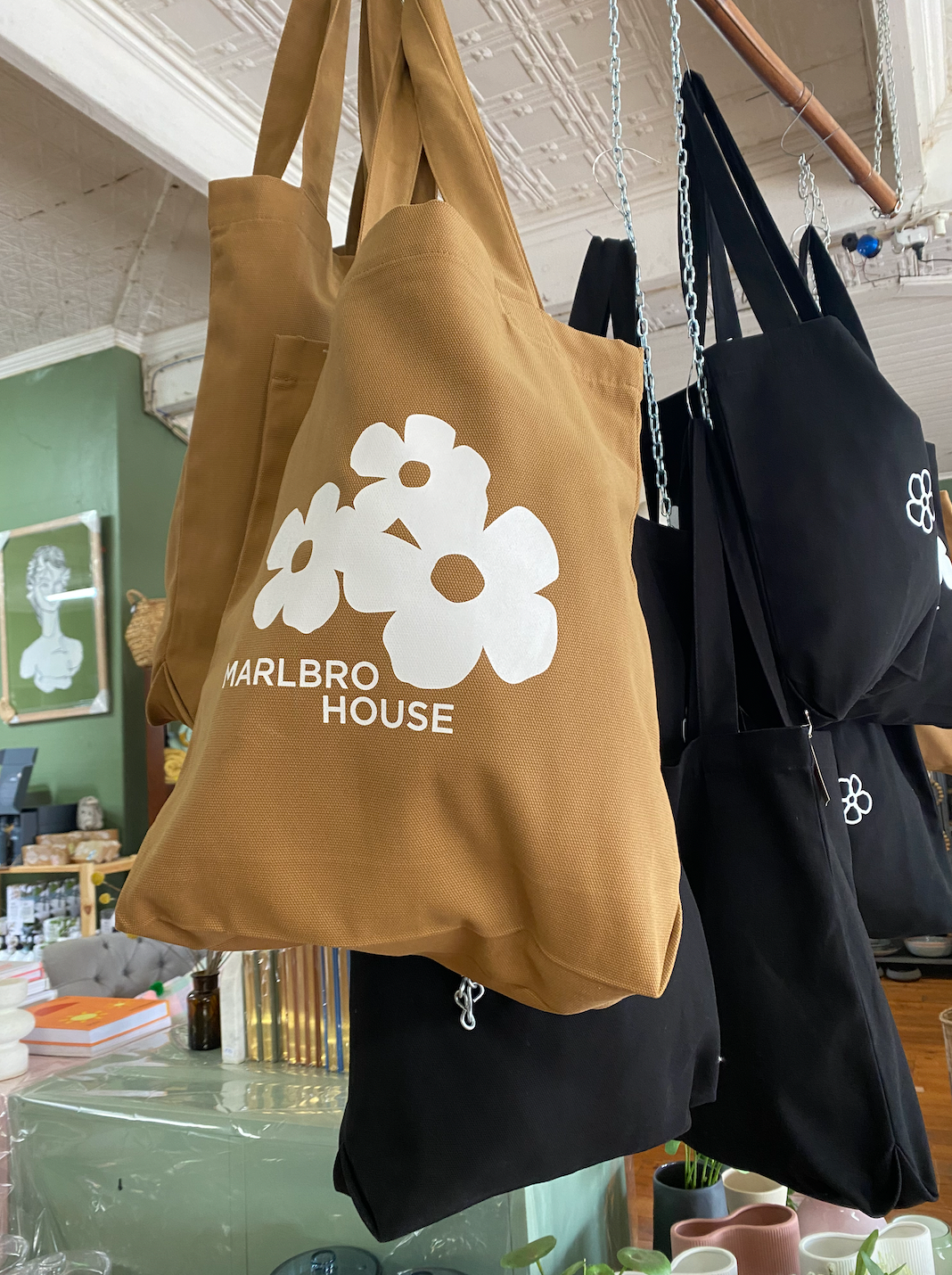 Marlbro House Tote Bag- Black