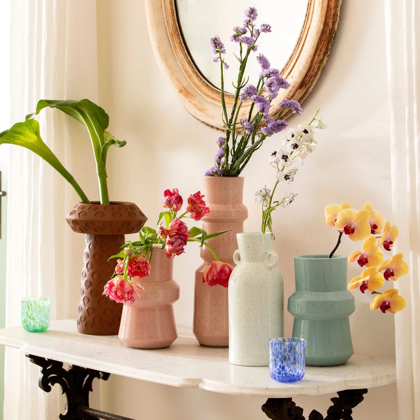 Speckle Green Tall Vase