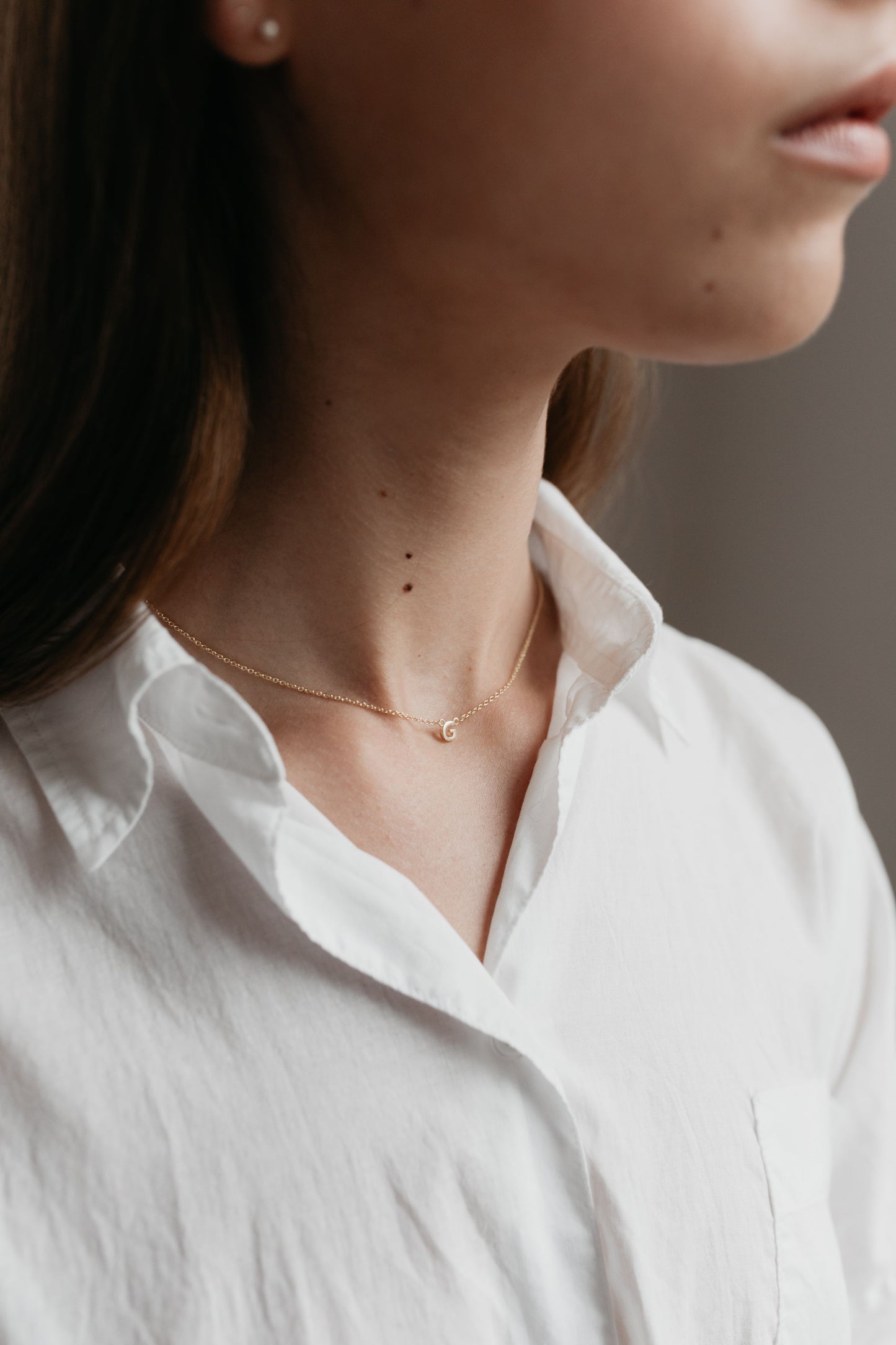 Little Letter Necklace Gold