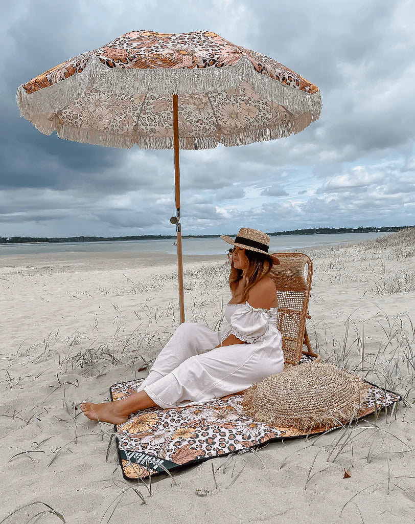 Leopard Floral Umbrella - Large