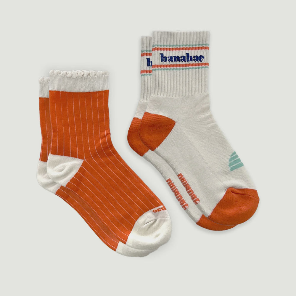 Banabae and Rib Scallop Organic Cotton Sock Pack - Kids