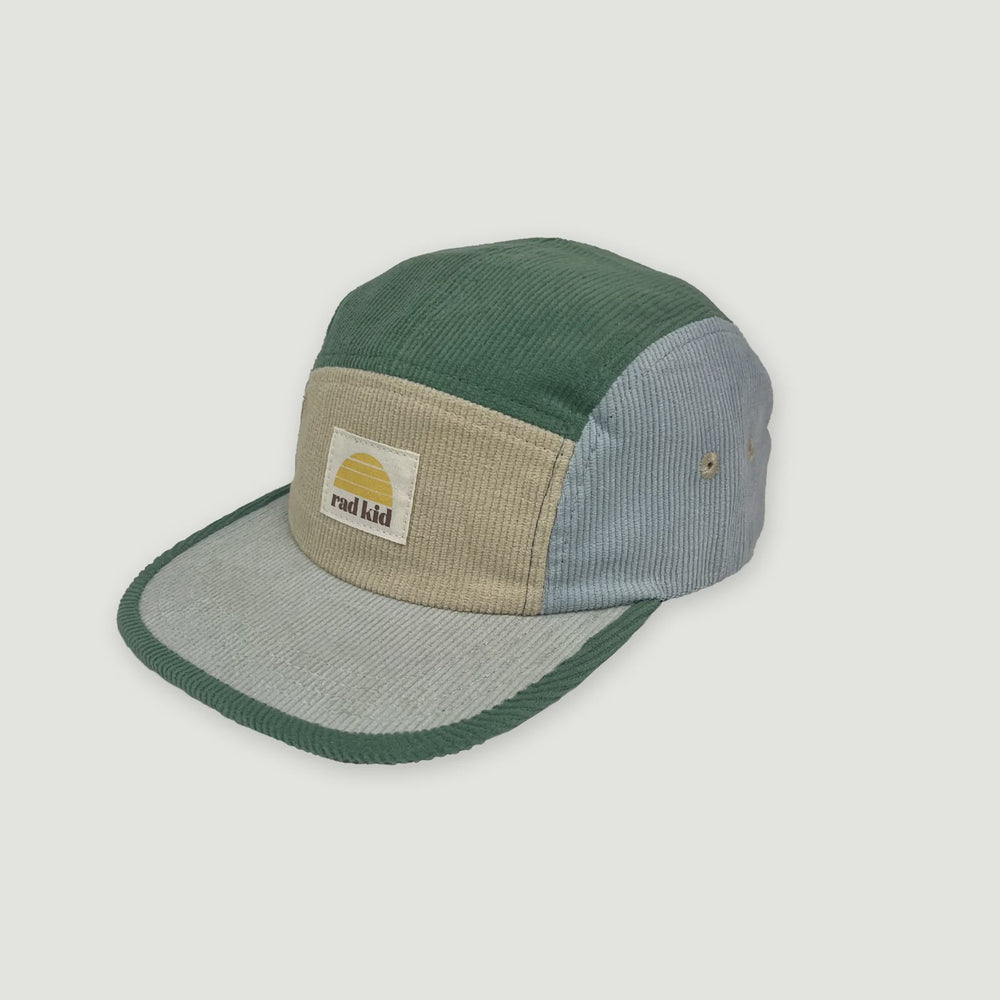 Rad Kid Five Panel Splice Cord Cap - Lagoon