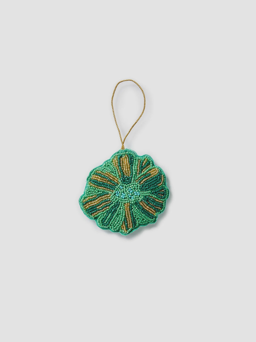 Flower Green  Beaded Christmas Decoration