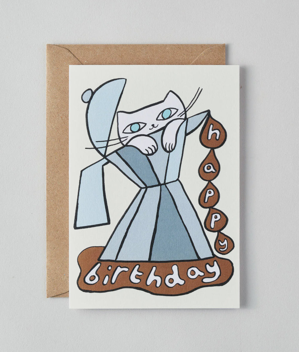WRAP - Molly Fairhurst - Greeting Card - Happy Birthday Cat & Coffee