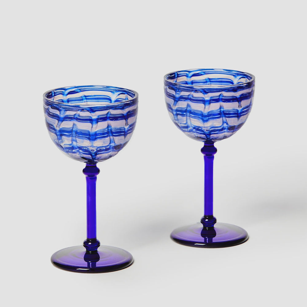 Watercolour Blue Coupes (set of 2)