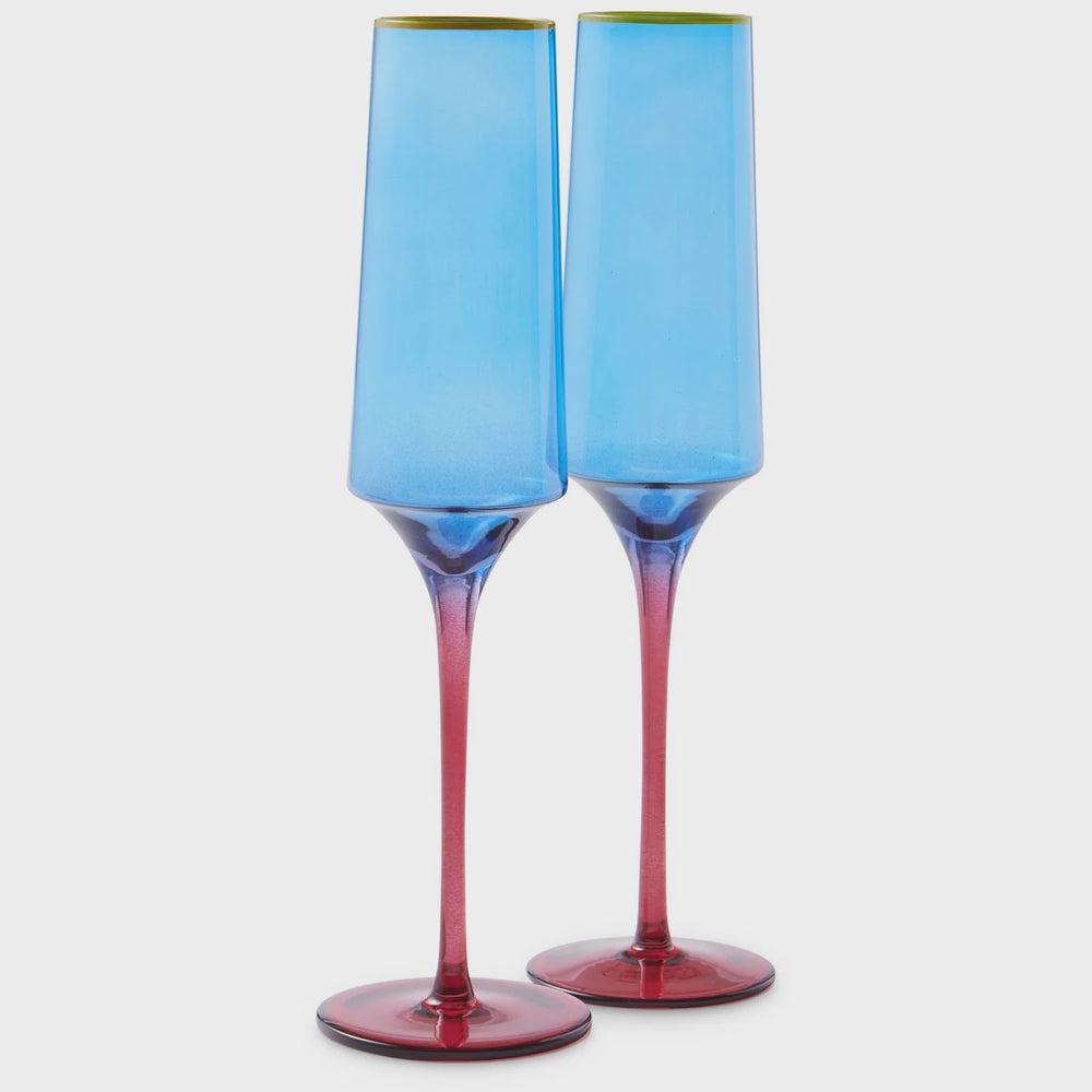 Sapphire Delight Champagne Glass 2P set