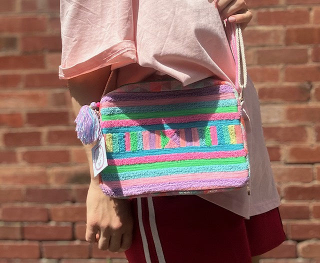 Pastel Stripes Camera Bag