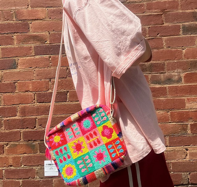 Floral Checks Brights Camera Bag