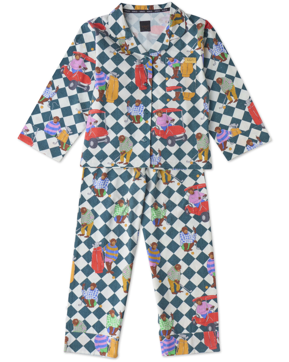 Hole In One Flannelette Long Sleeve Shirt & Pant Pyjama Set