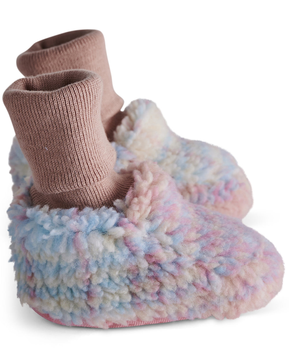 Pastel Dreams Tartan Sherpa Baby Booties 3 - 6 mths