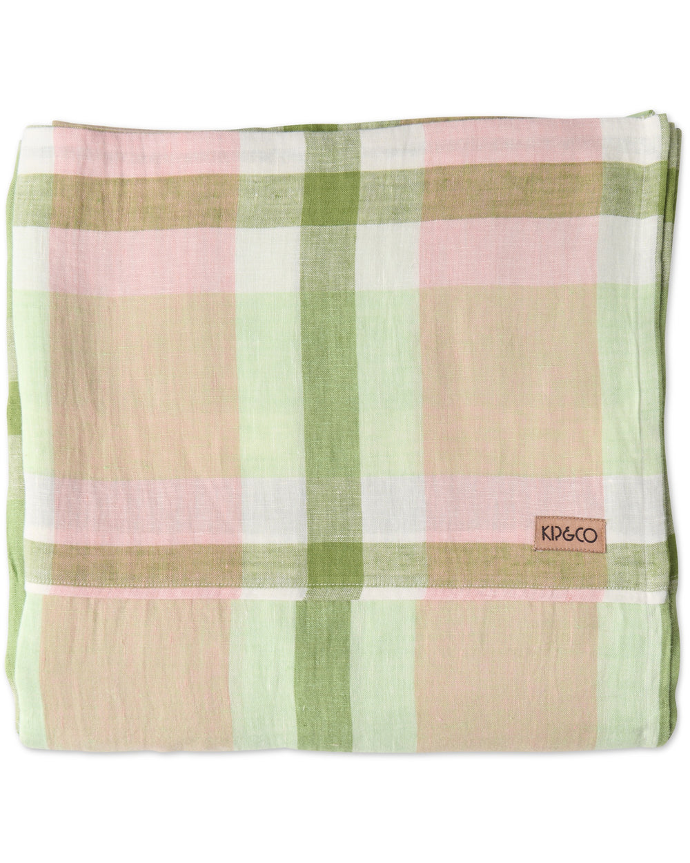 Pistachio Tartan Linen Flat Sheet