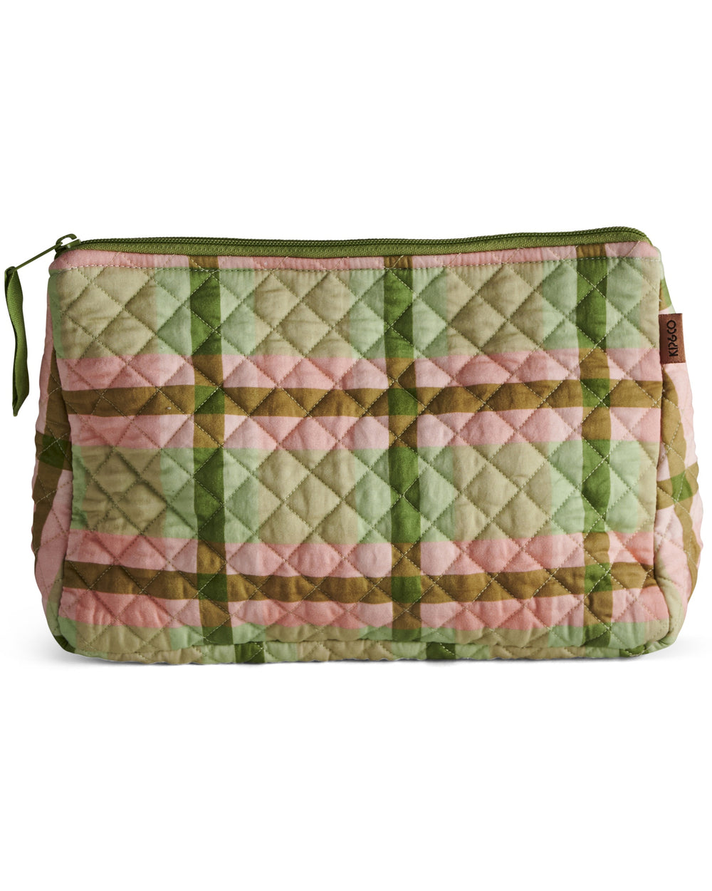 Pistachio Tartan Quilted Cotton Toiletry Purse One Size