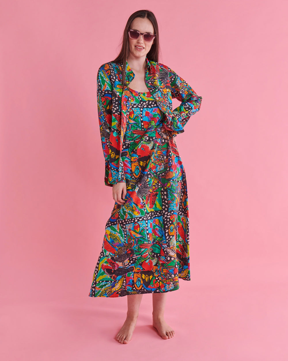 Kip&Co x Jenny Kee Parrots & Cockatoos Silk Shirt