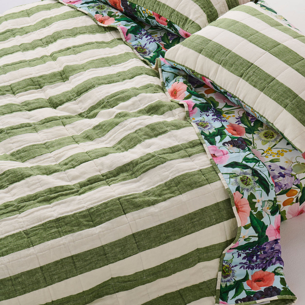 
                      
                        Moss Stripe Linen Pillowcases 2P Std Set
                      
                    