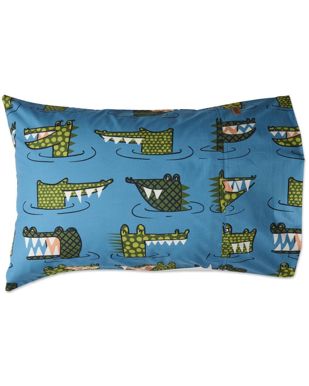 Crocodile Rock Blue Organic Cotton Pillowcase 1P Single
