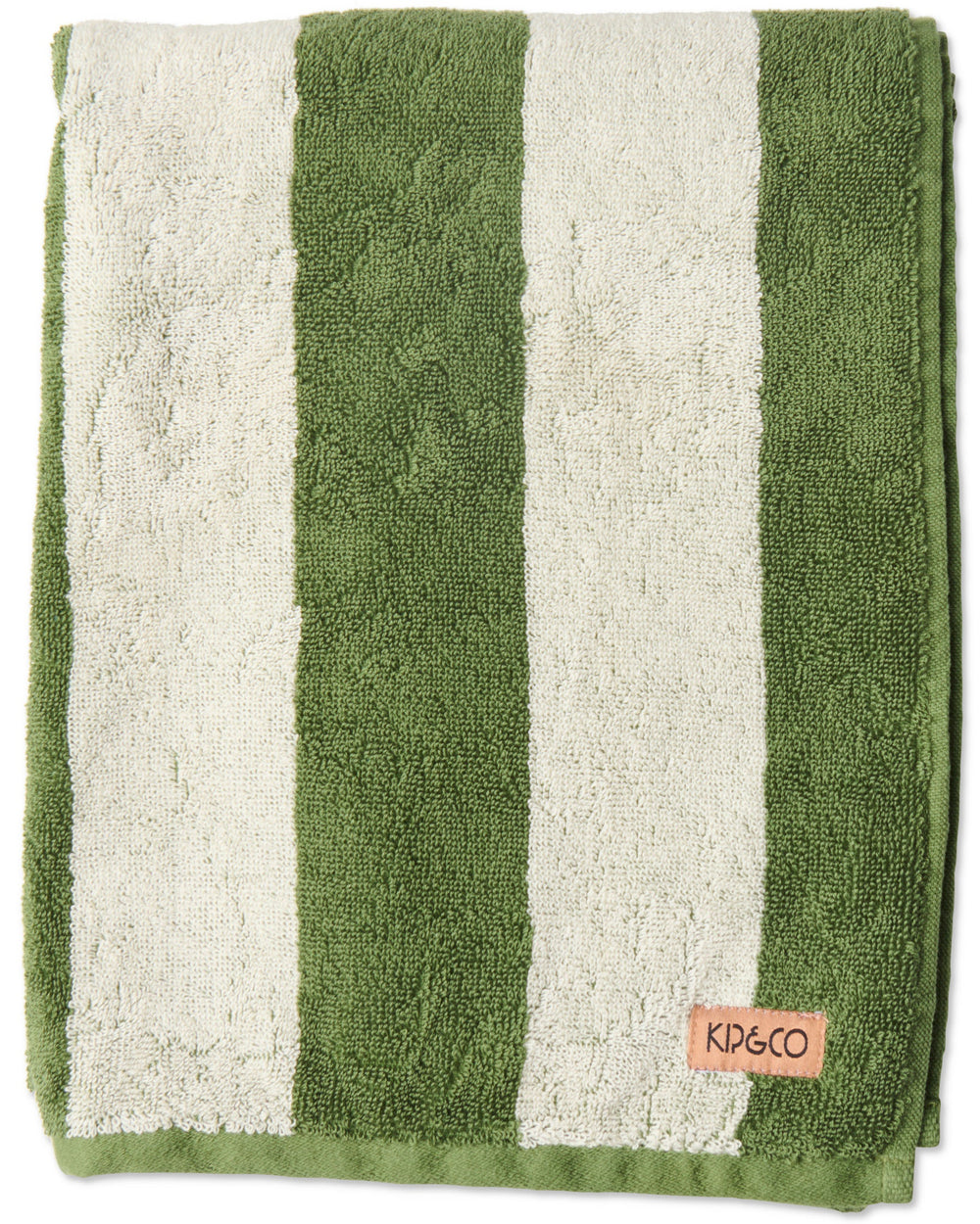 Moss Stripe Terry Baby Towel One Size