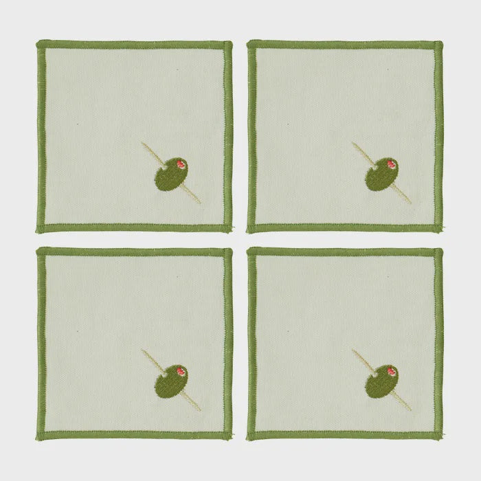 Olive Set of 4 Cotton Coaster