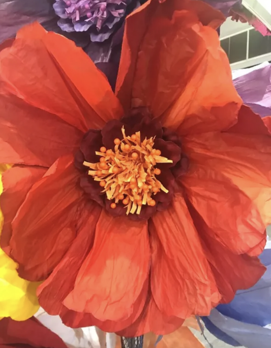 Medium Paper Flower- Orange