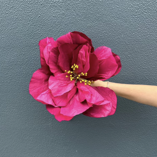 Small Paper Flower- Magenta Pink