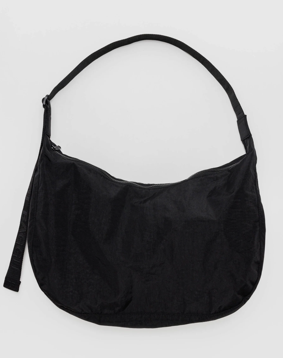 Large Nylon Crescent Bag - Black