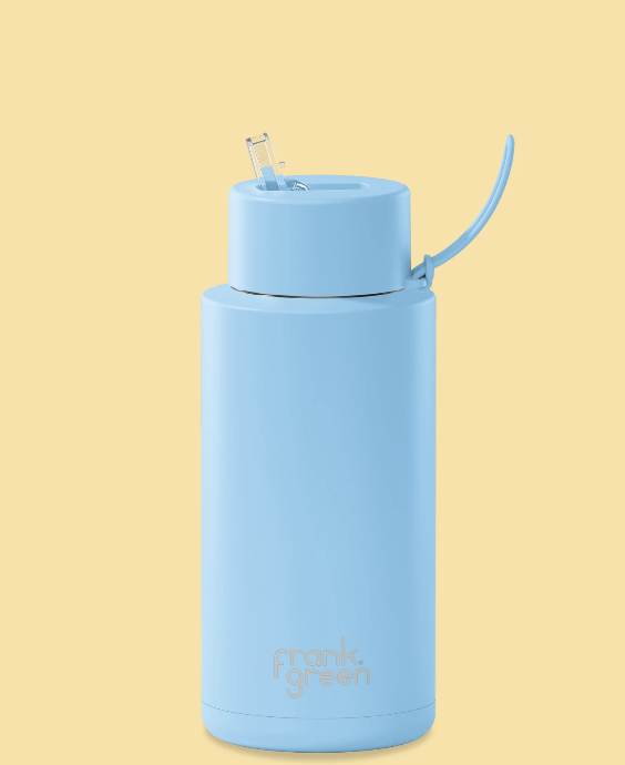 34oz Reusable Bottle (straw)- Sky Blue