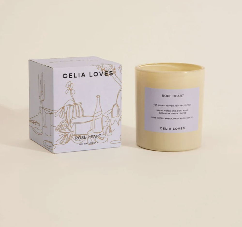 80 Hr Rose Heart Candle