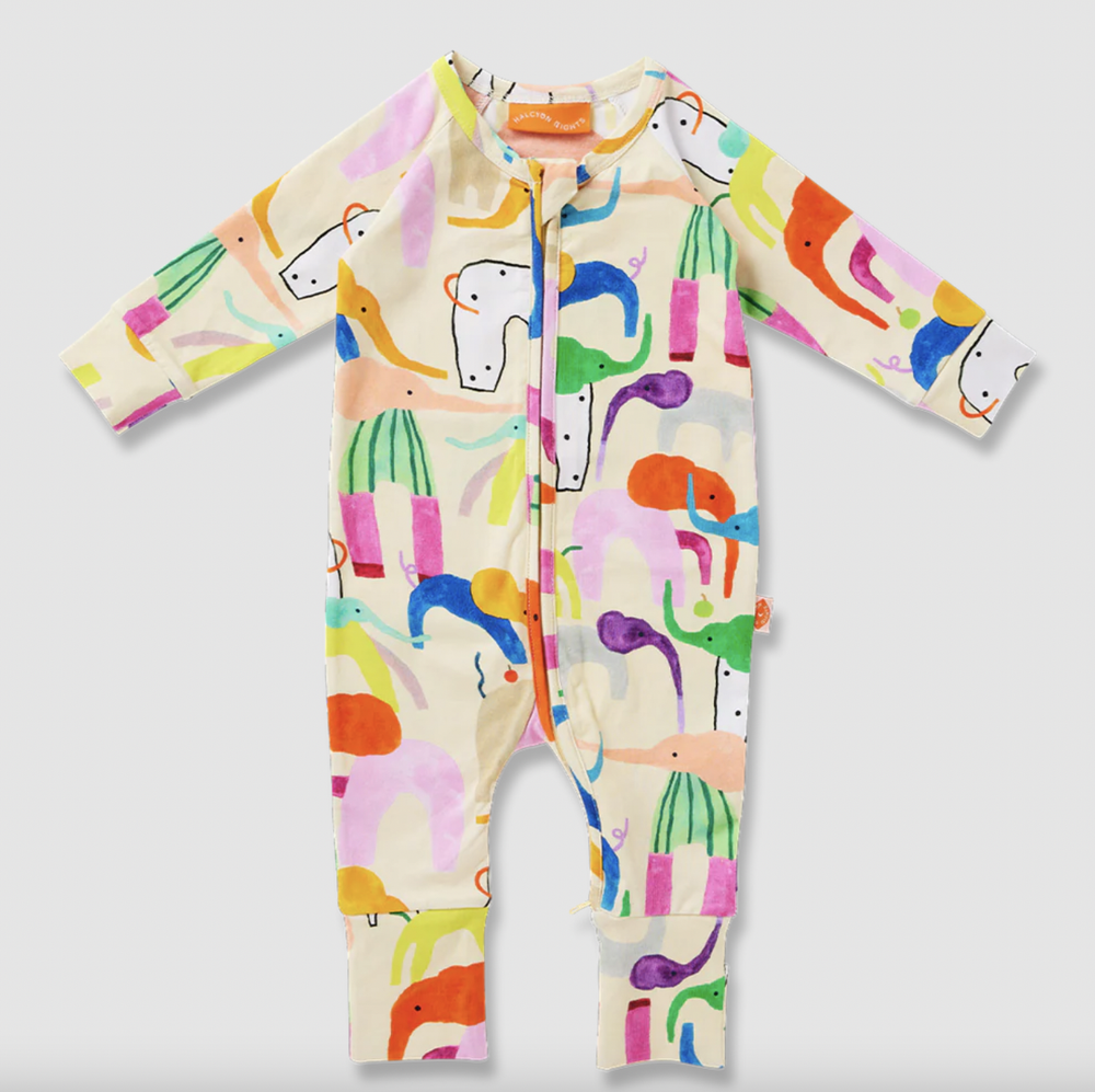Happy Herd Long Sleeve Romper