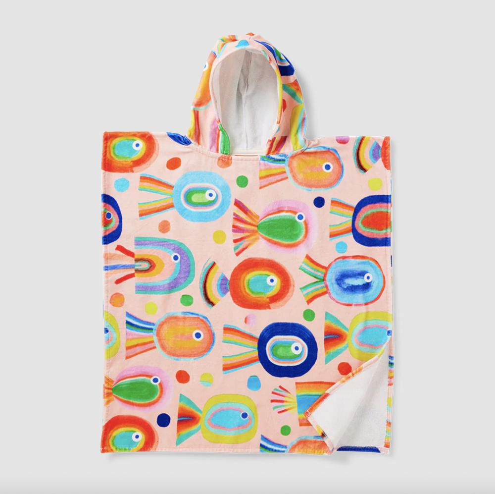 Kids Hooded Towel Fancy Fins