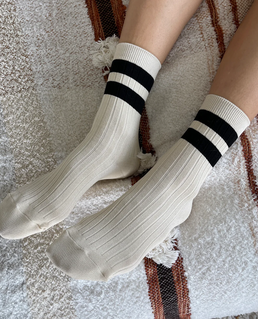Her Socks - Varsity | Cream Black