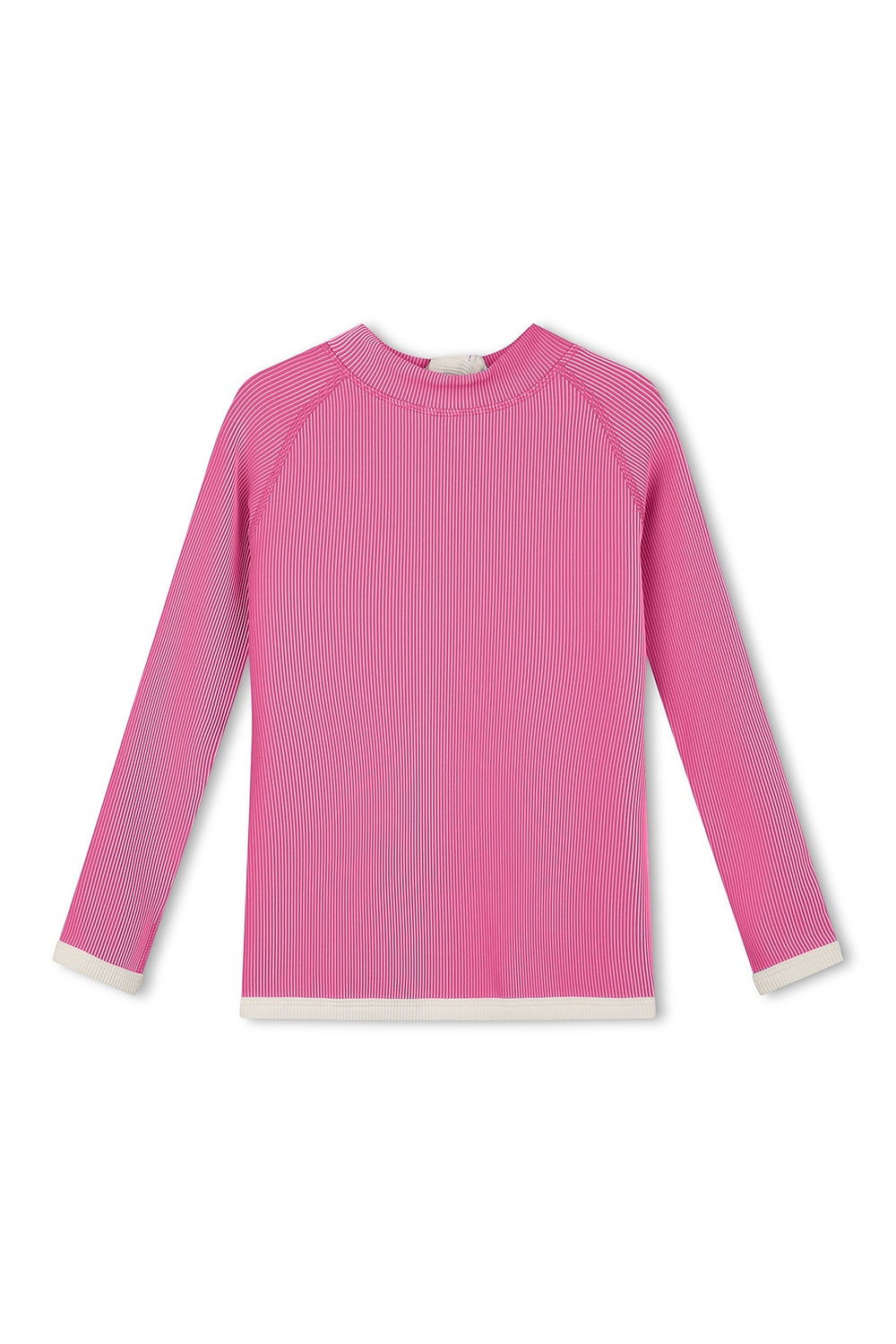 Mini Stripe Rib Rashie- Shell Pink
